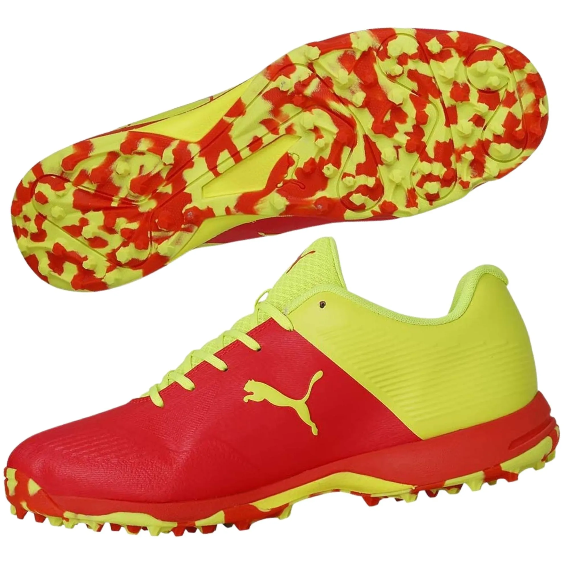 Puma Cricket Shoes One 8, Red/Yellow