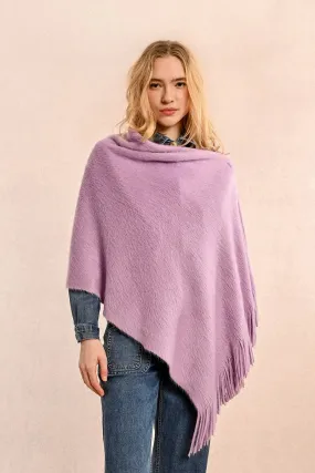 Purple Soft Fringed Poncho