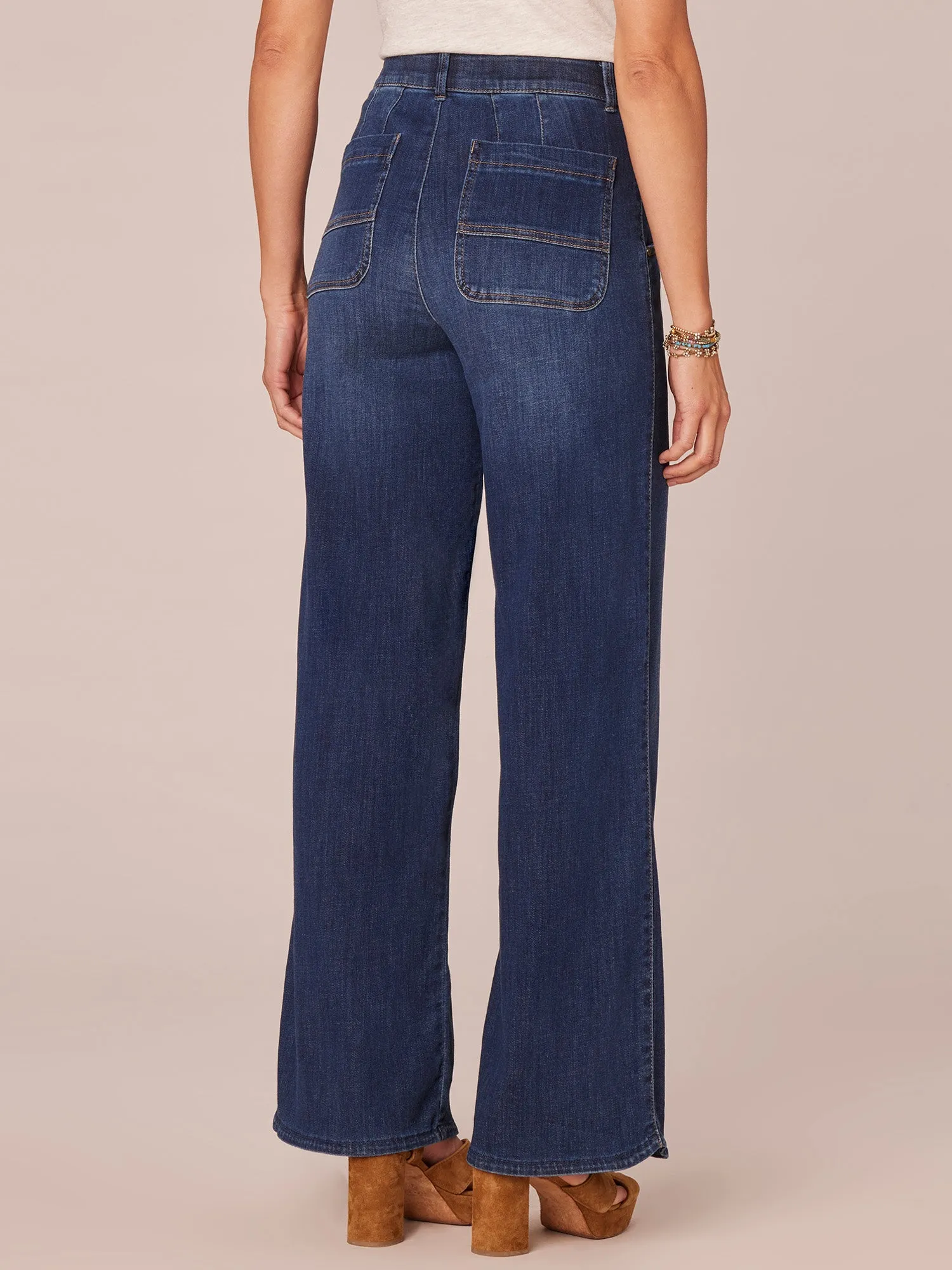 "Ab"solution® Skyrise Wide Leg Tulip Hem Jeans