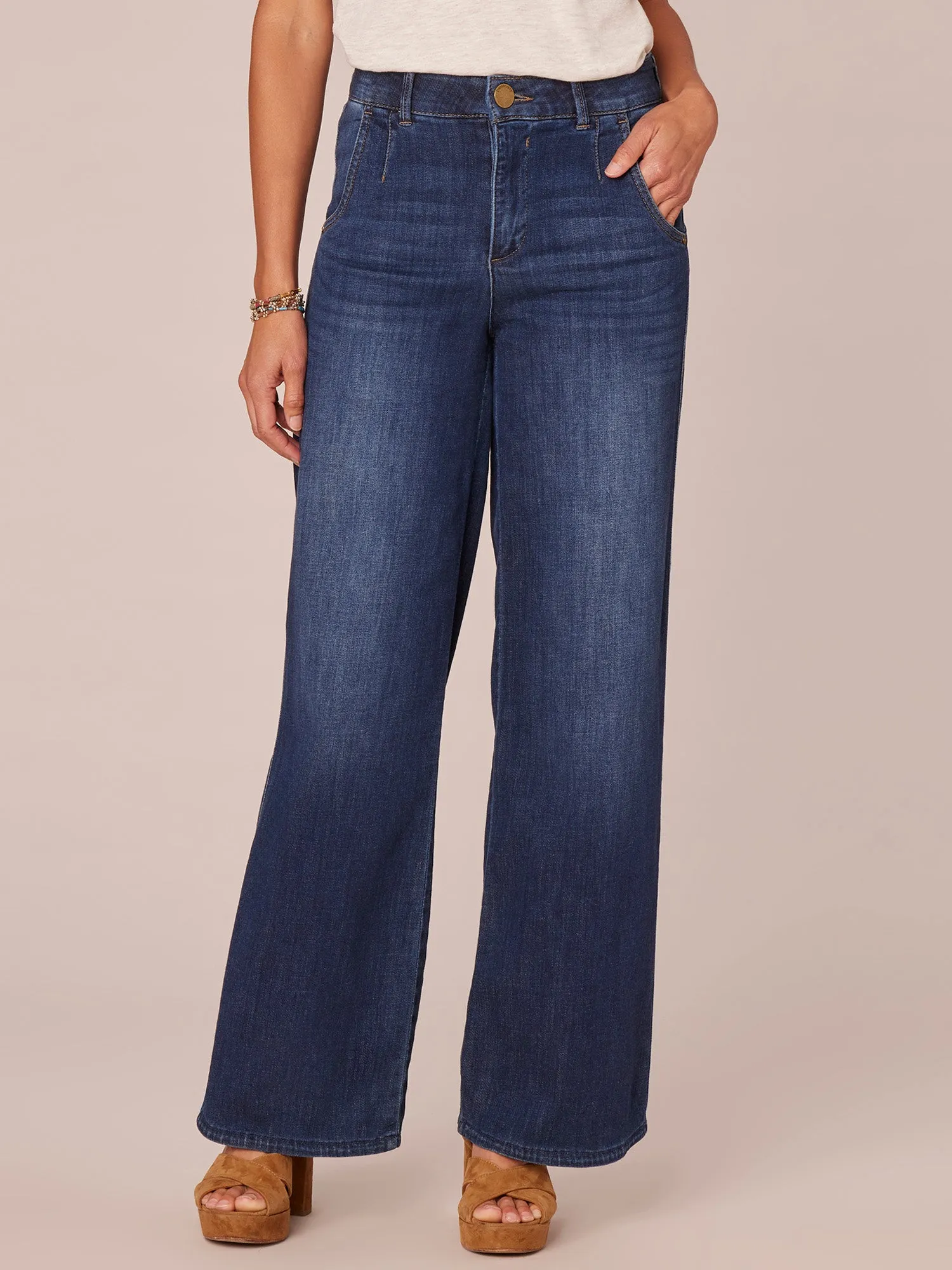 "Ab"solution® Skyrise Wide Leg Tulip Hem Jeans