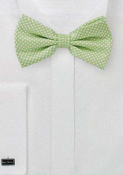 Sage Green Pin Dot Bowtie