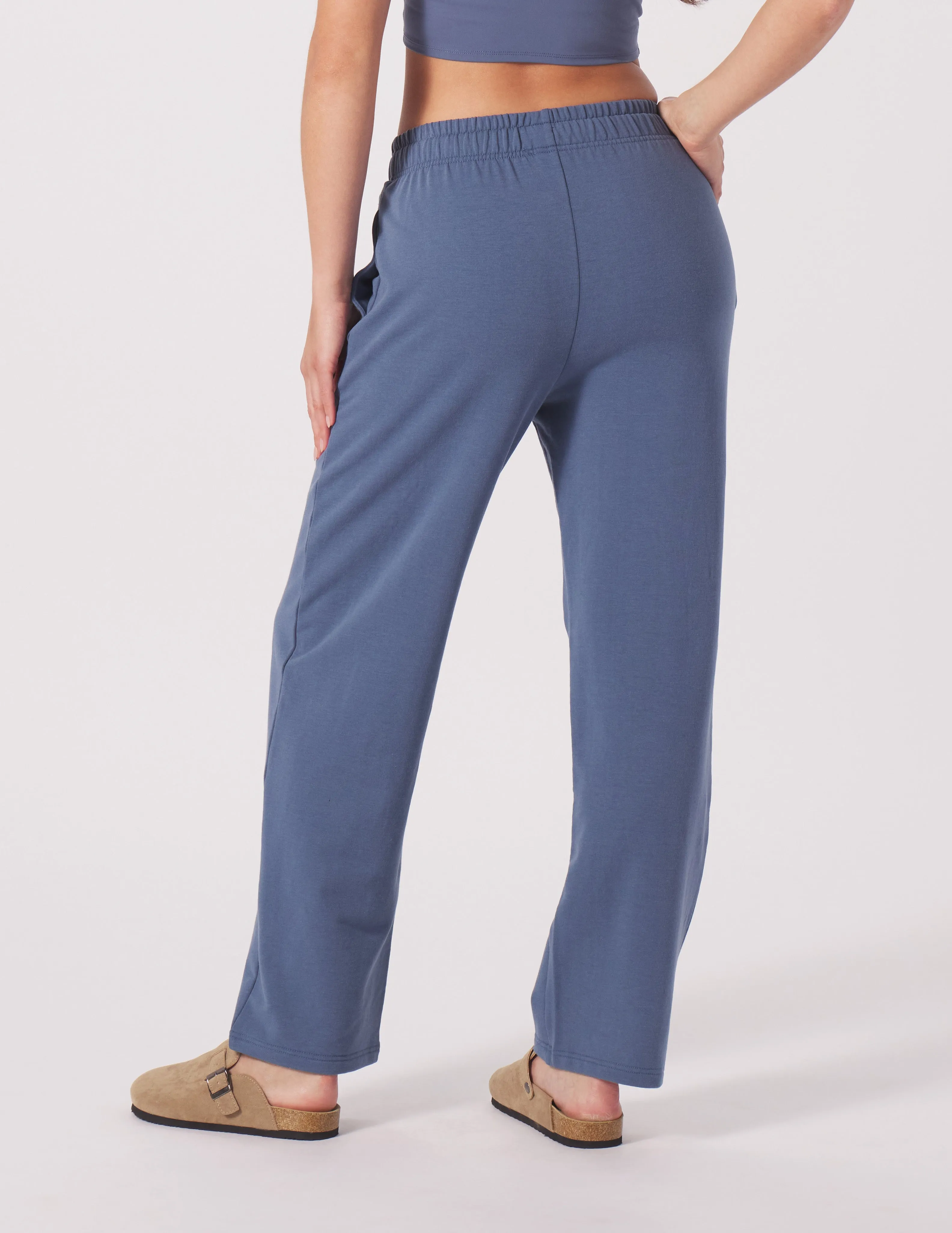 Straight Leg Sweatpant: Washed Blue