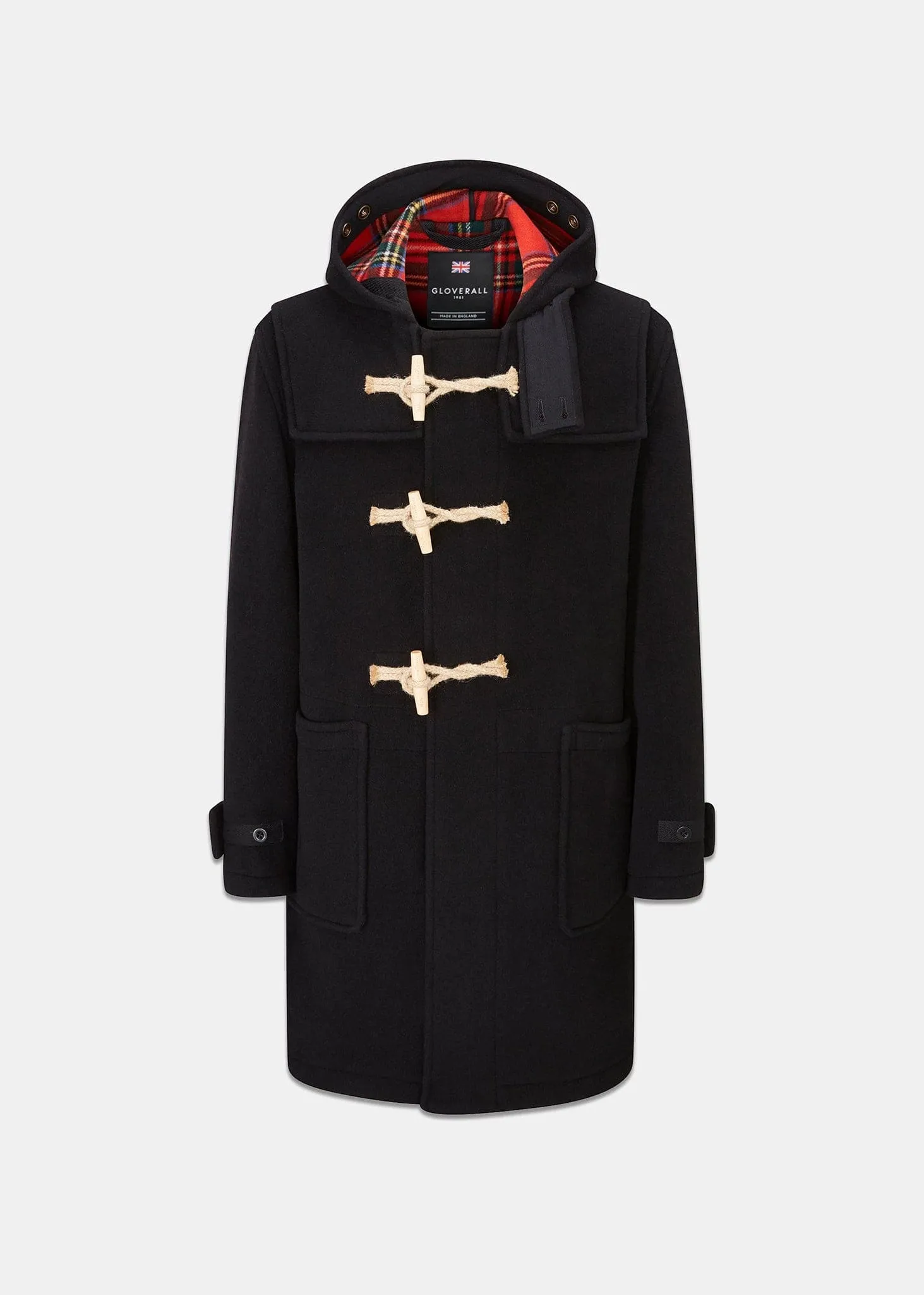 Tartan Monty Duffle Coat Black Stewart