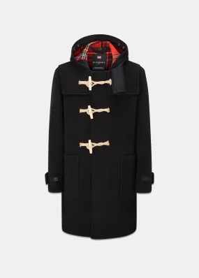 Tartan Monty Duffle Coat Black Stewart