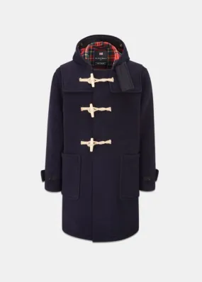 Tartan Monty Duffle Coat Navy Stewart