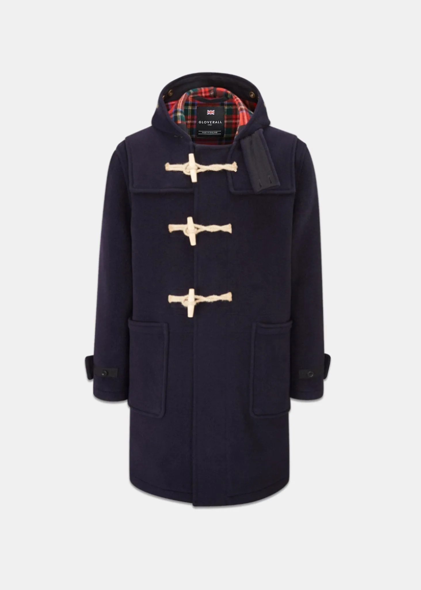 Tartan Monty Duffle Coat Navy Stewart