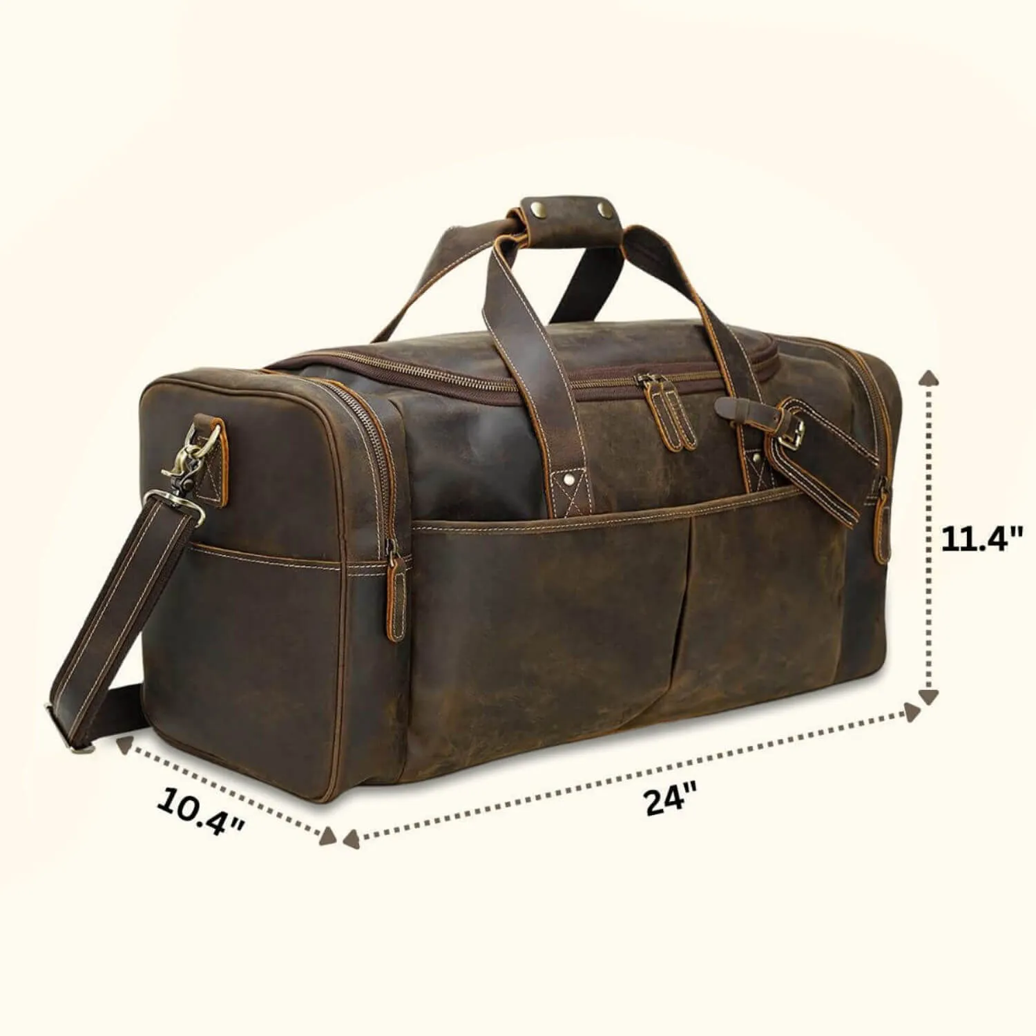 The Wild West - Vintage Leather Duffle Bag