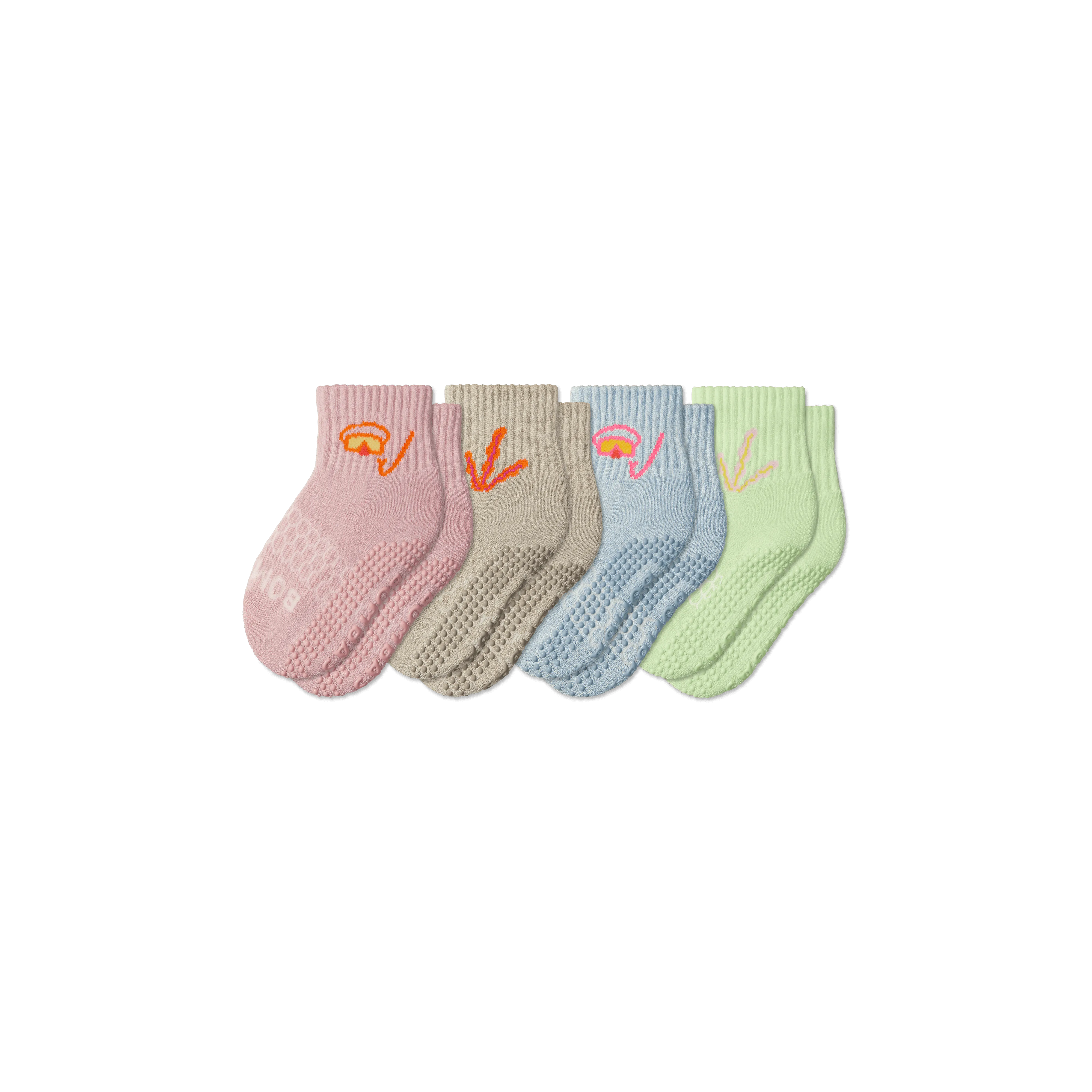 Toddler Aquatic Gripper Calf Sock 4-Pack