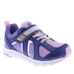 Tsukihoshi Rainbow Navy Girls Running Shoes (Machine Washable)