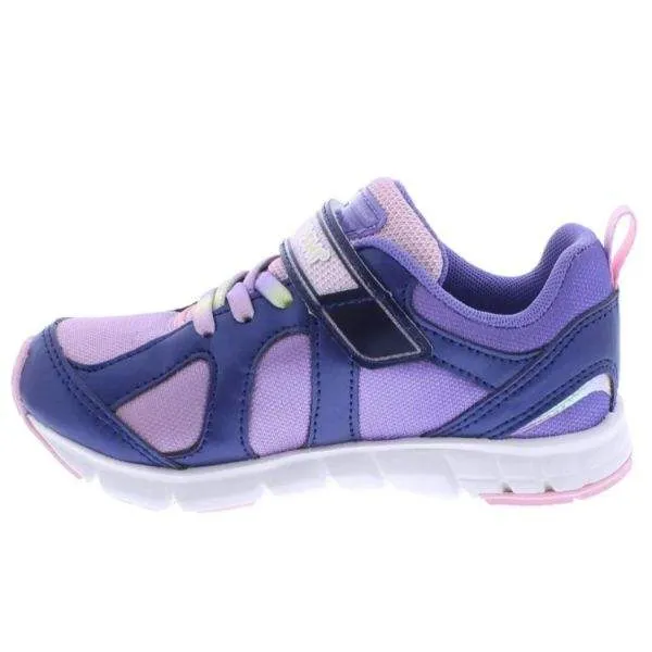 Tsukihoshi Rainbow Navy Girls Running Shoes (Machine Washable)