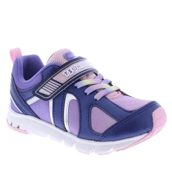 Tsukihoshi Rainbow Navy Girls Running Shoes (Machine Washable)