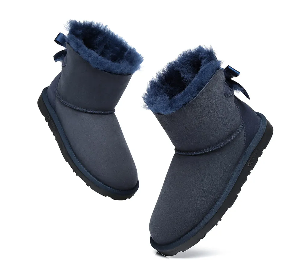 UGG Boots Women Sheepskin Wool Mini Back Single Bow Classic Boots