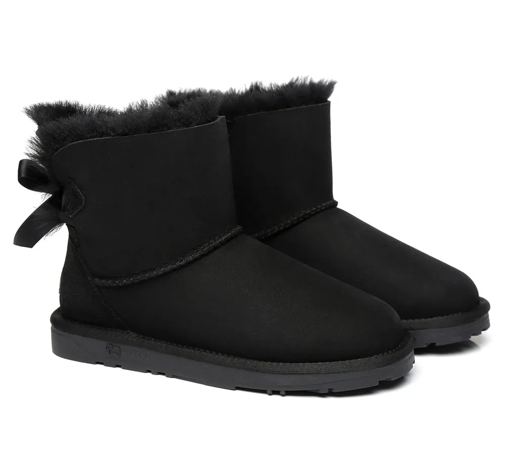 UGG Boots Women Sheepskin Wool Mini Back Single Bow Classic Boots