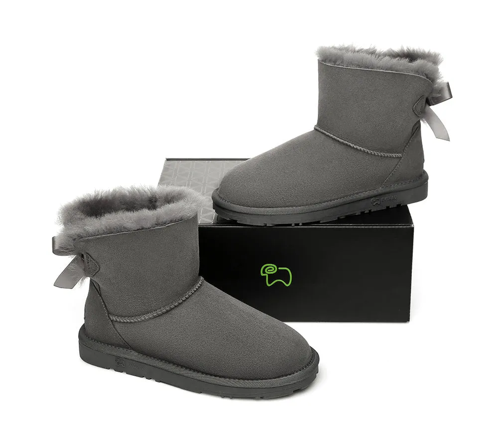 UGG Boots Women Sheepskin Wool Mini Back Single Bow Classic Boots