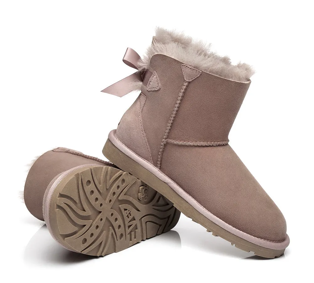 UGG Boots Women Sheepskin Wool Mini Back Single Bow Classic Boots