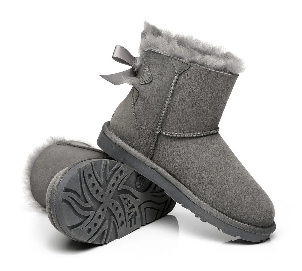 UGG Boots Women Sheepskin Wool Mini Back Single Bow Classic Boots