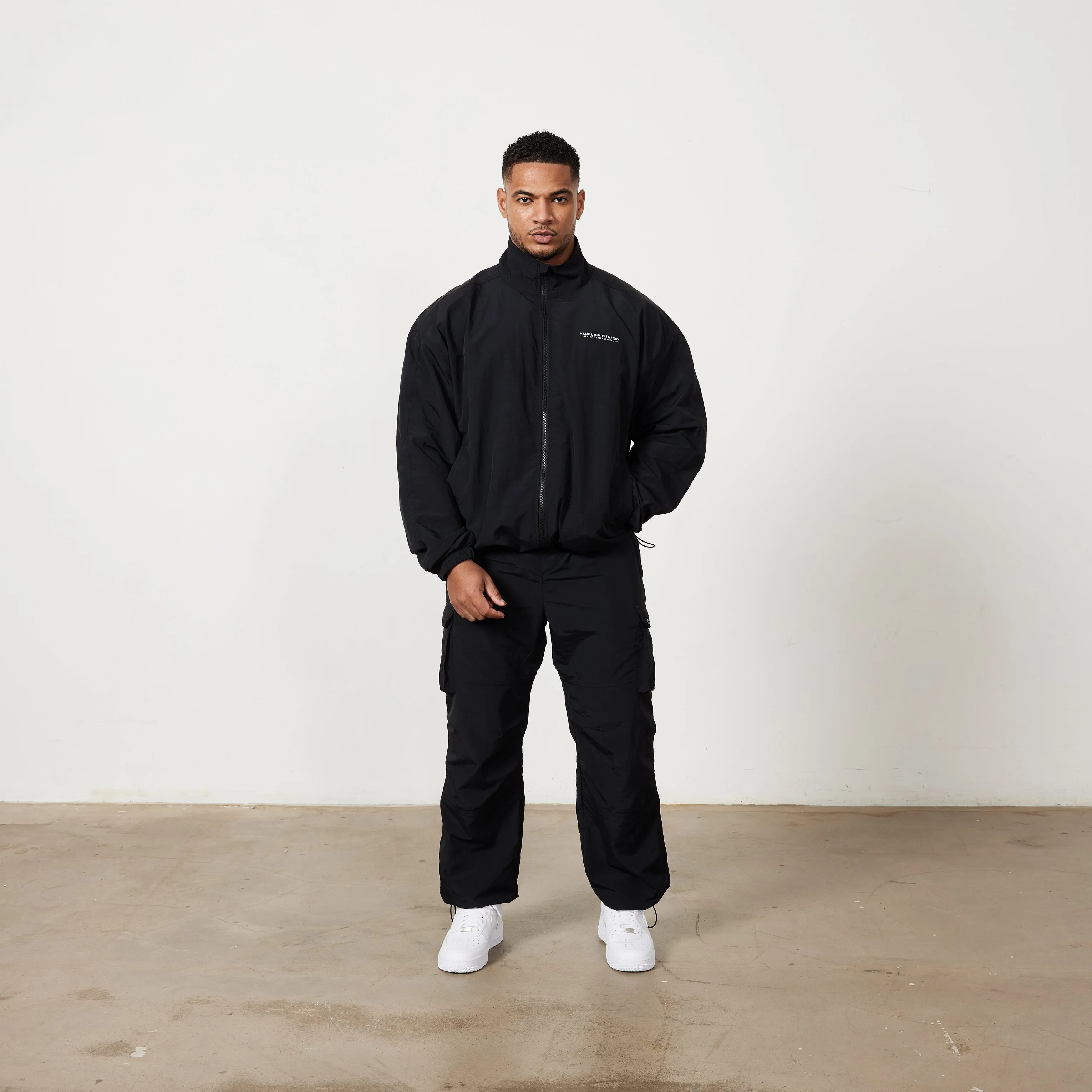 Vanquish Black Cargo Track Pants